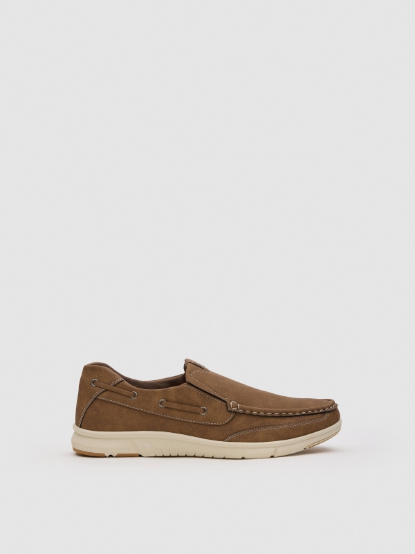 Elastic moccasin shoe