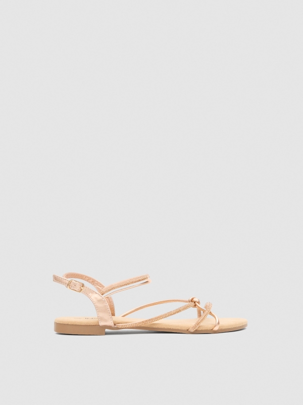 Metallic straps sandal golden/silver