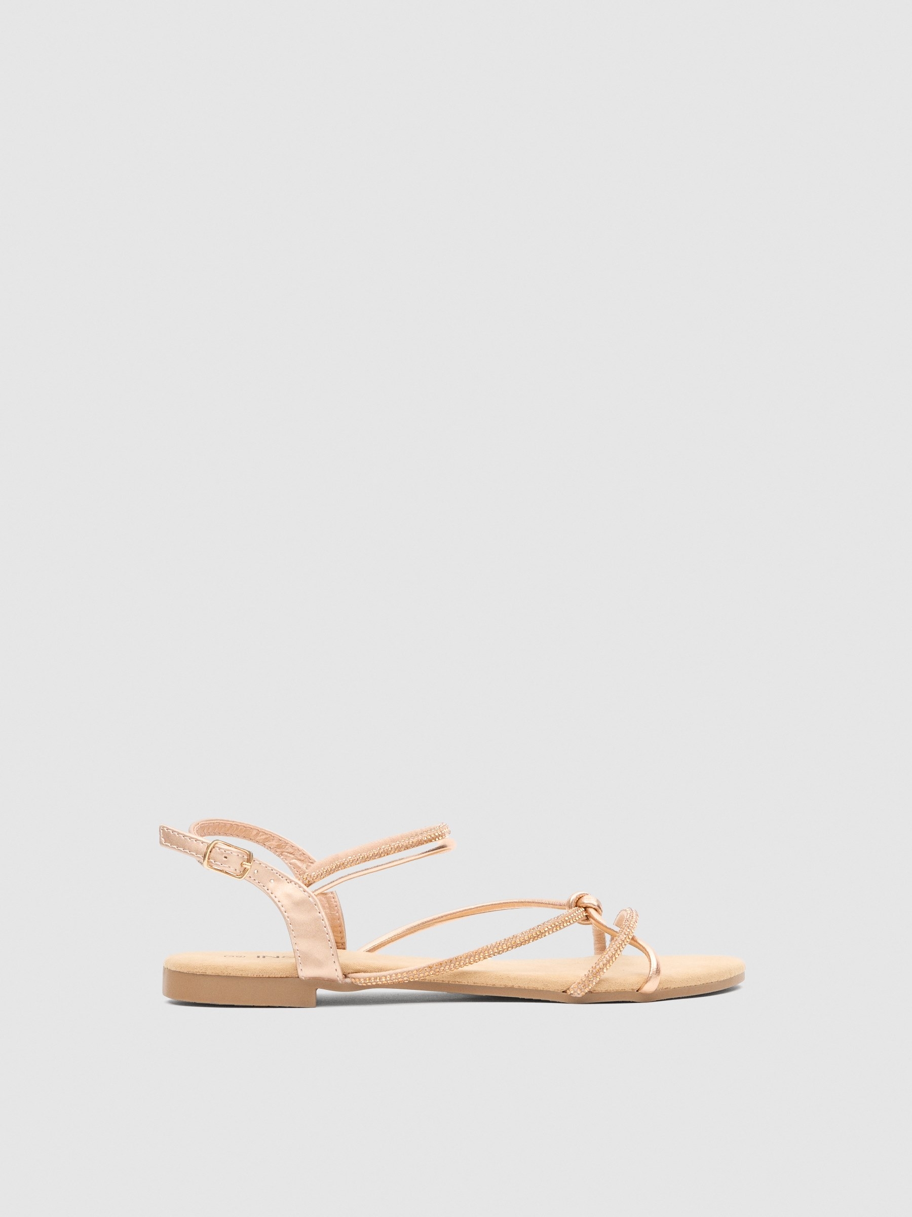 Metallic straps sandal golden/silver