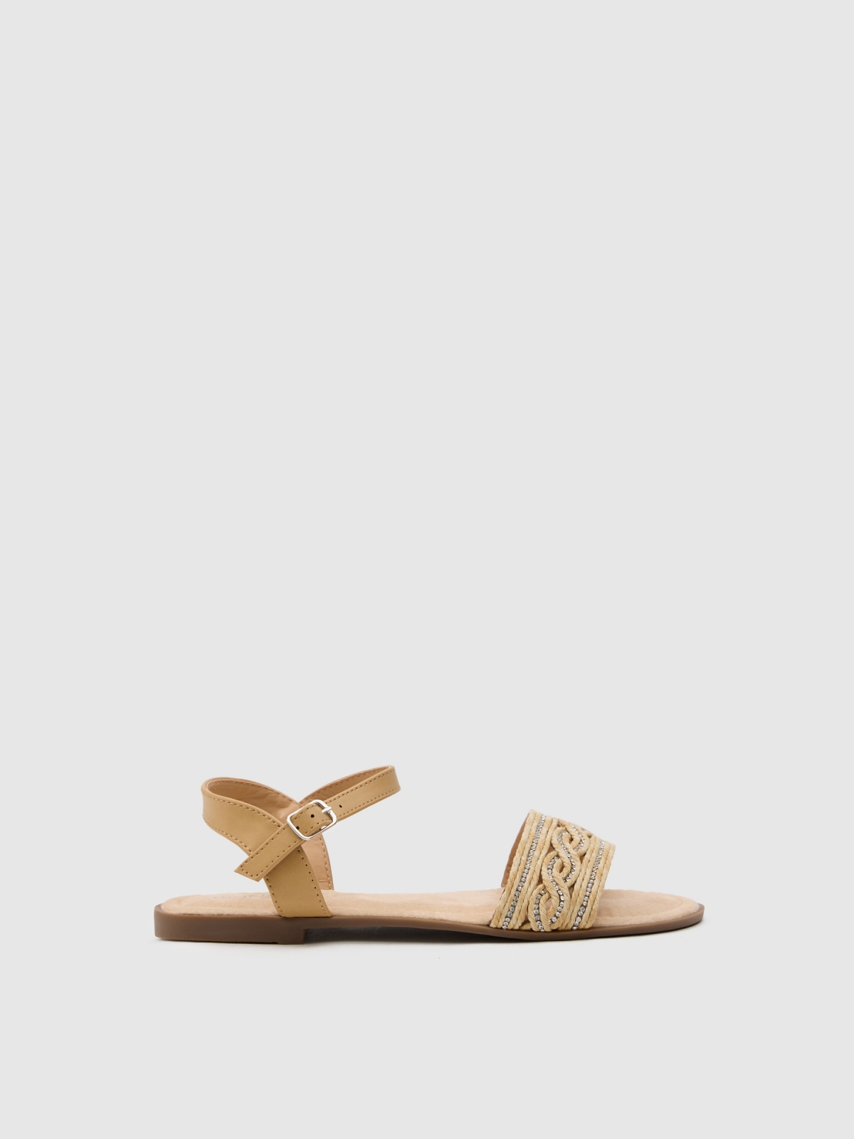 Glitter raffia sandal sand