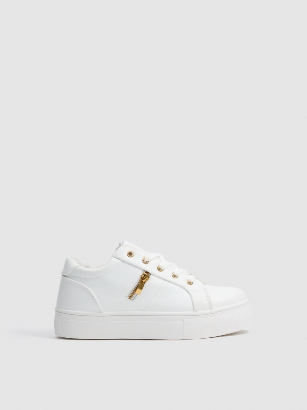 Platform sneakers with zip detail