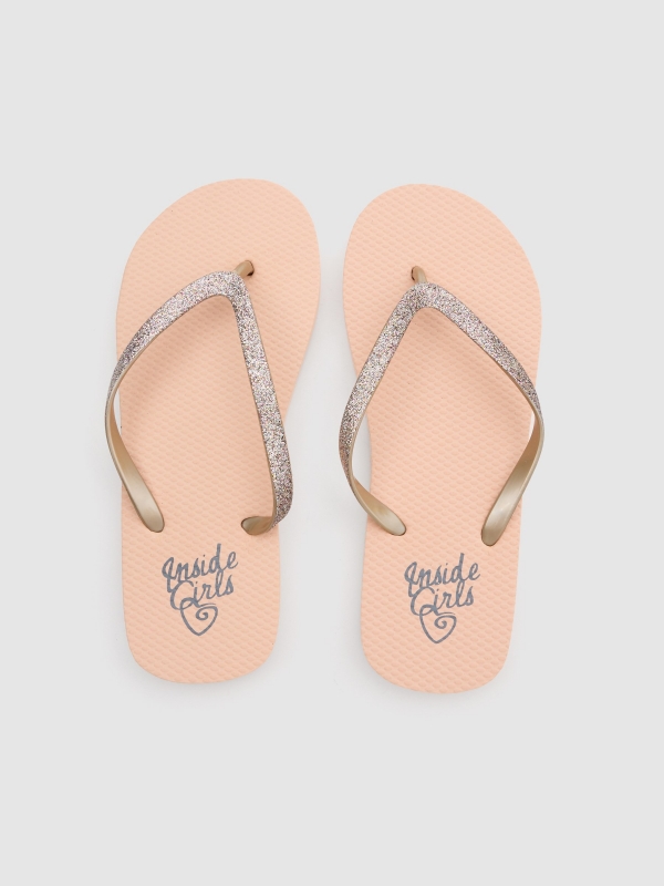 Multicolor glitter toe flip flop