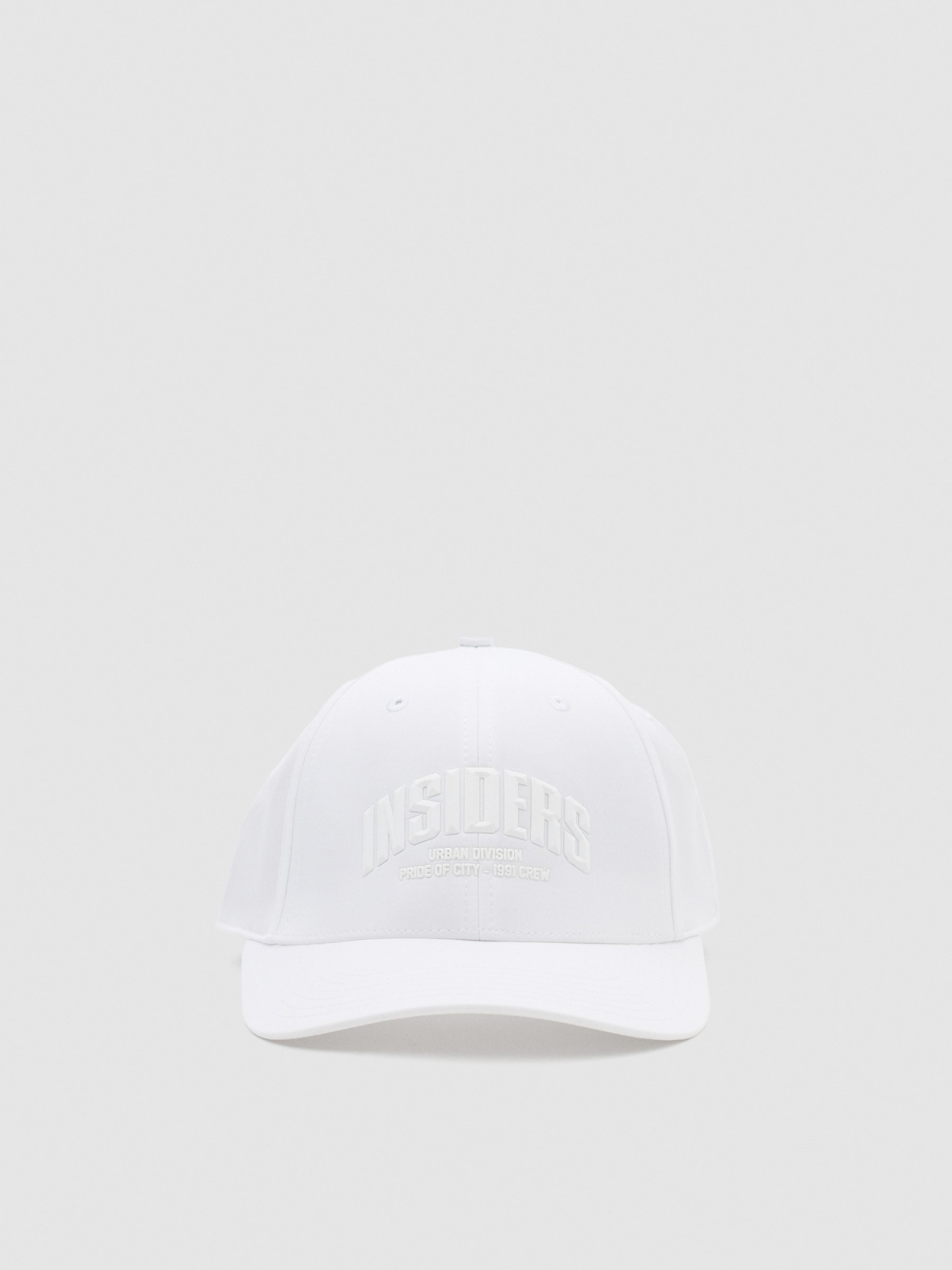 White Insiders baseball cap white 45º front view