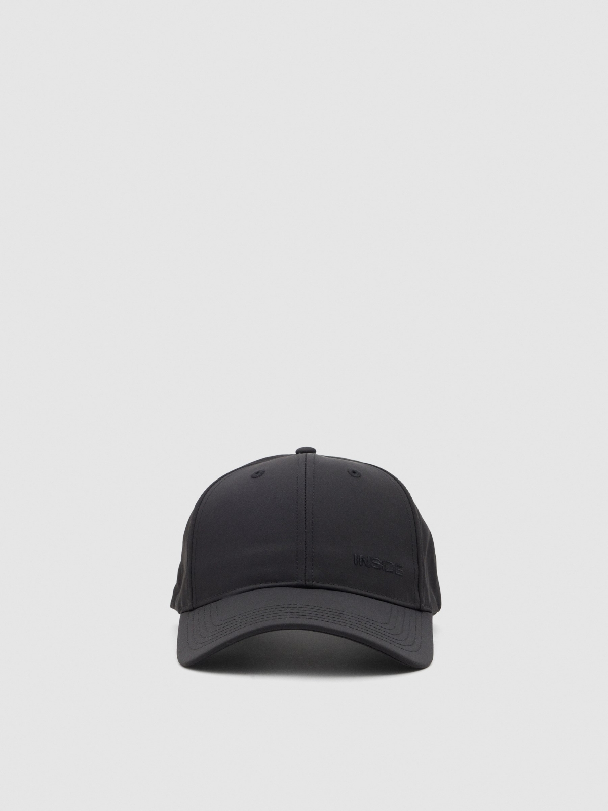 Basic black cap Inside black 45º front view