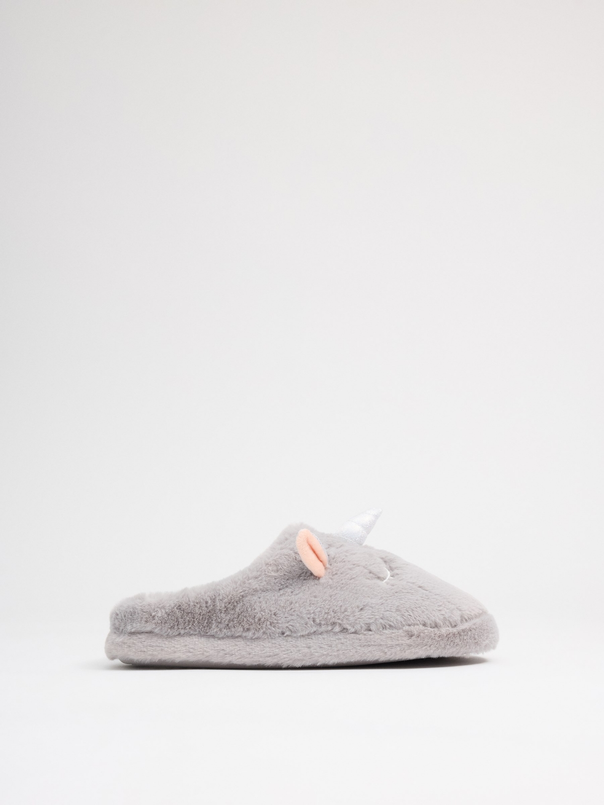 Gray Unicorn House Slippers