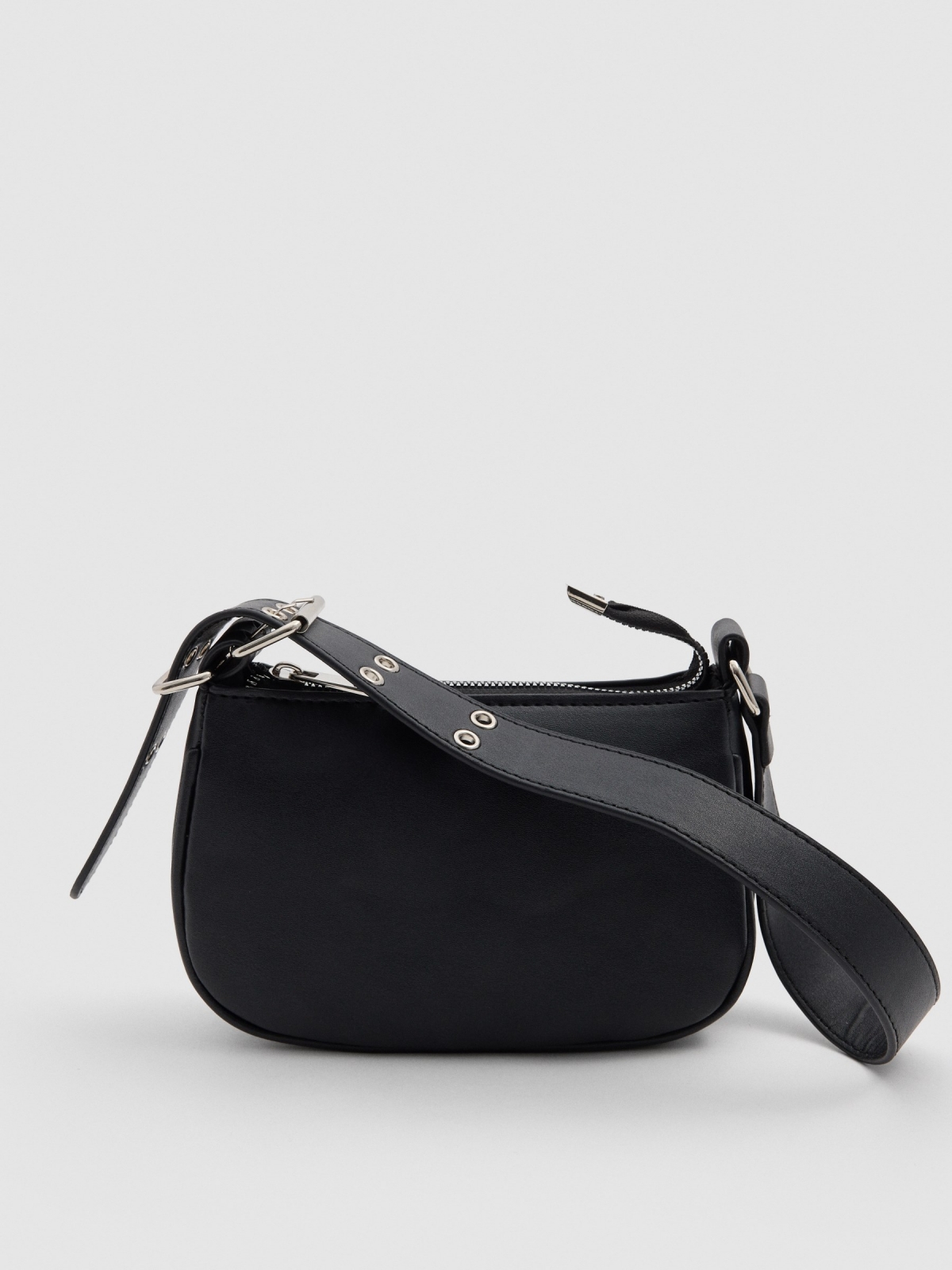 Shoulder bag with rings black