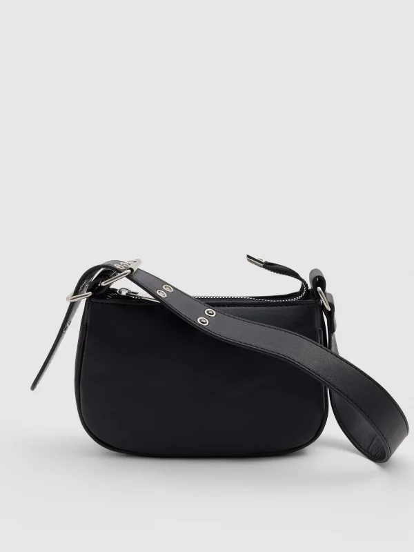 Shoulder bag with rings black