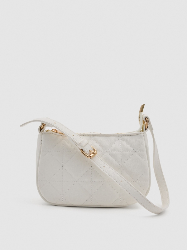 Bolso de hombro acolchado blanco roto