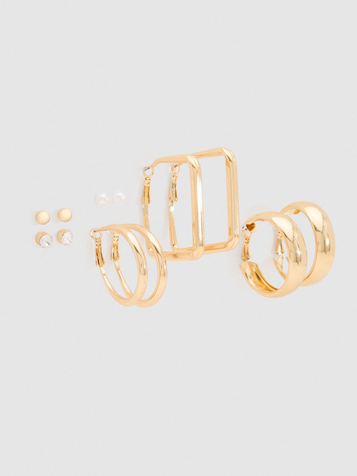 Gold plated earrings set 6 pack