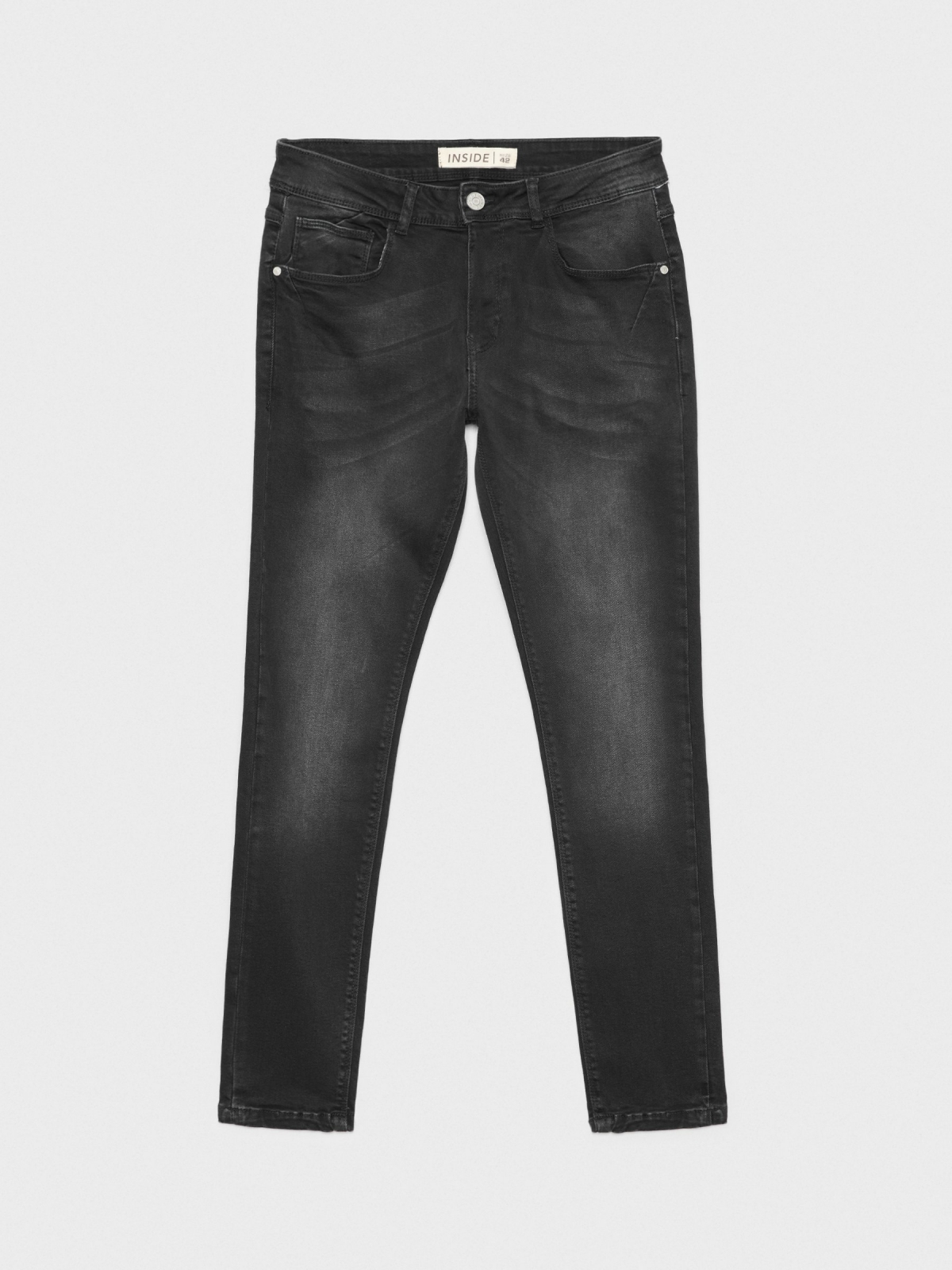  Jeans super slim preto lavado preto