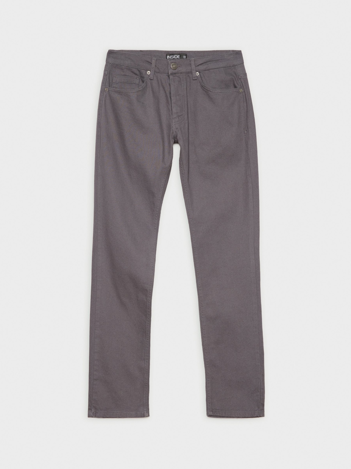  Basic five pocket jeans grey front view