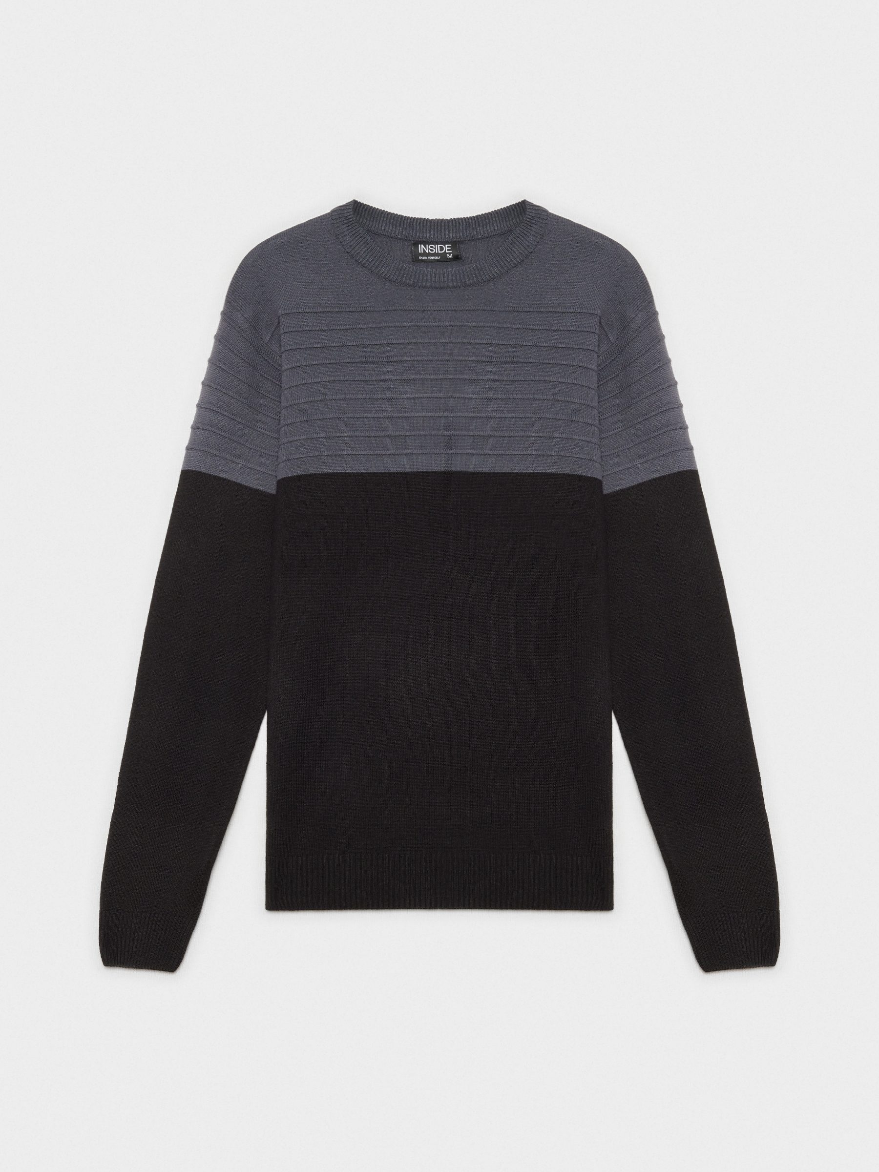 Combined knitted sweater dark grey middle front view