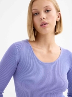 %Pto% Vestido de renda Midi rib back violeta