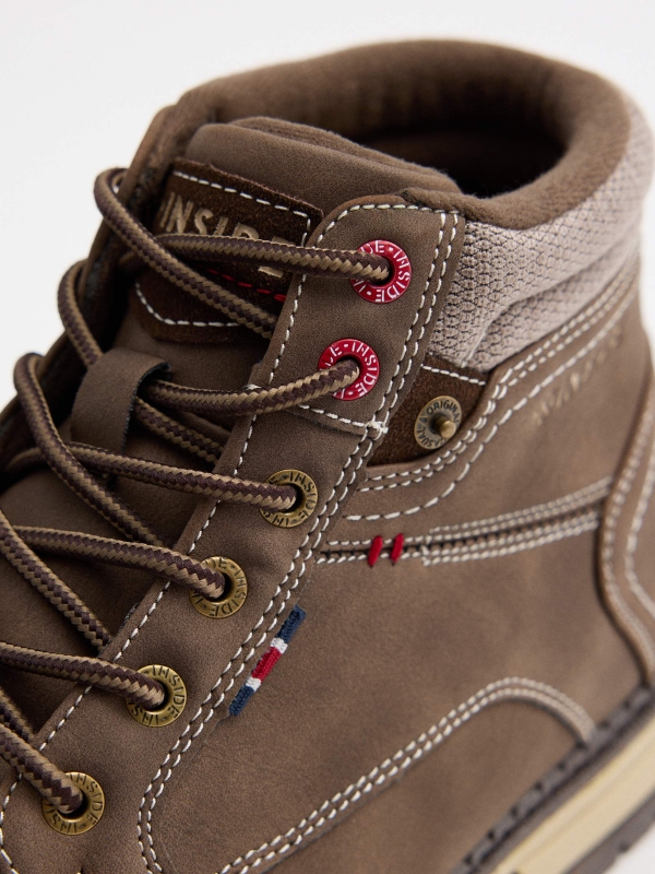 Combined mountaineering boot detail view