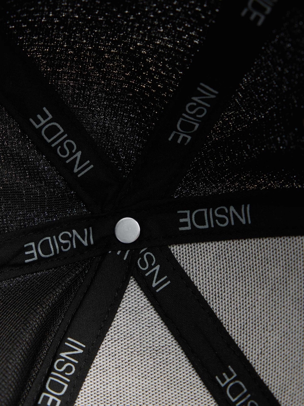 Baseball cap with embroidered logo black detail view