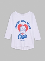 %Pto% White 3/4 sleeve t-shirt white