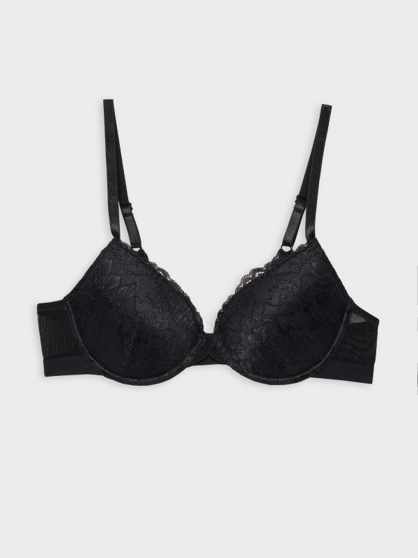 Black lace bra black