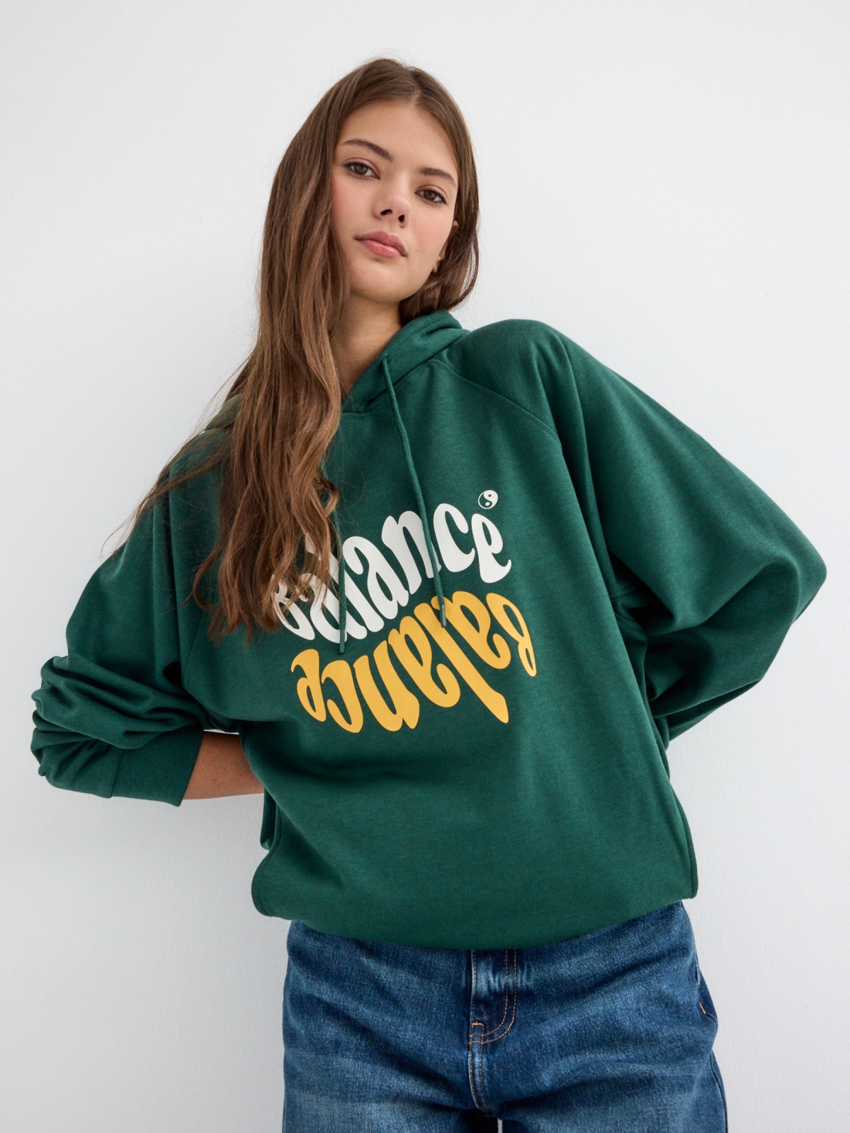 Sweatshirt Balance verde vista detalhe