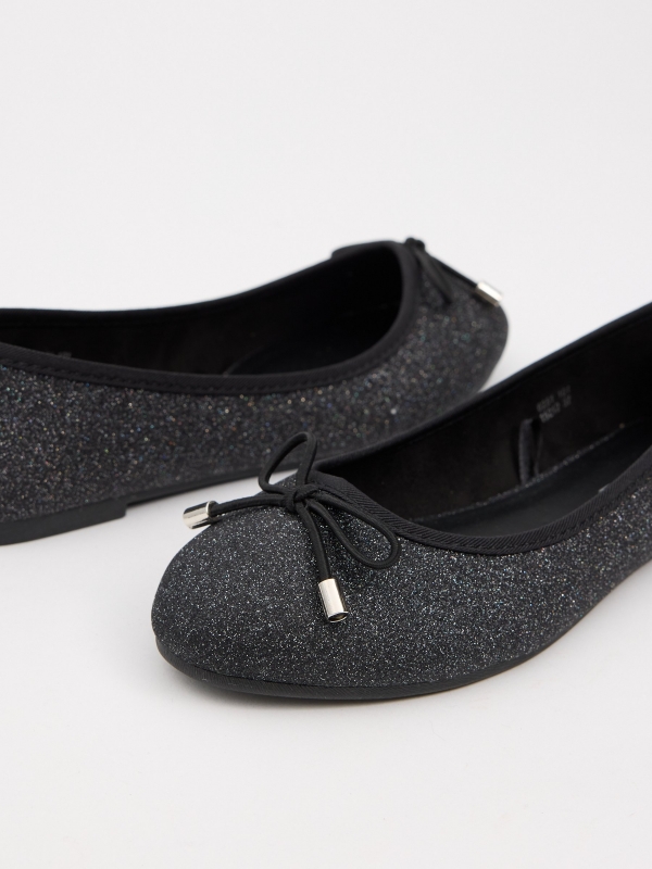 Glitter ballerina with bow black