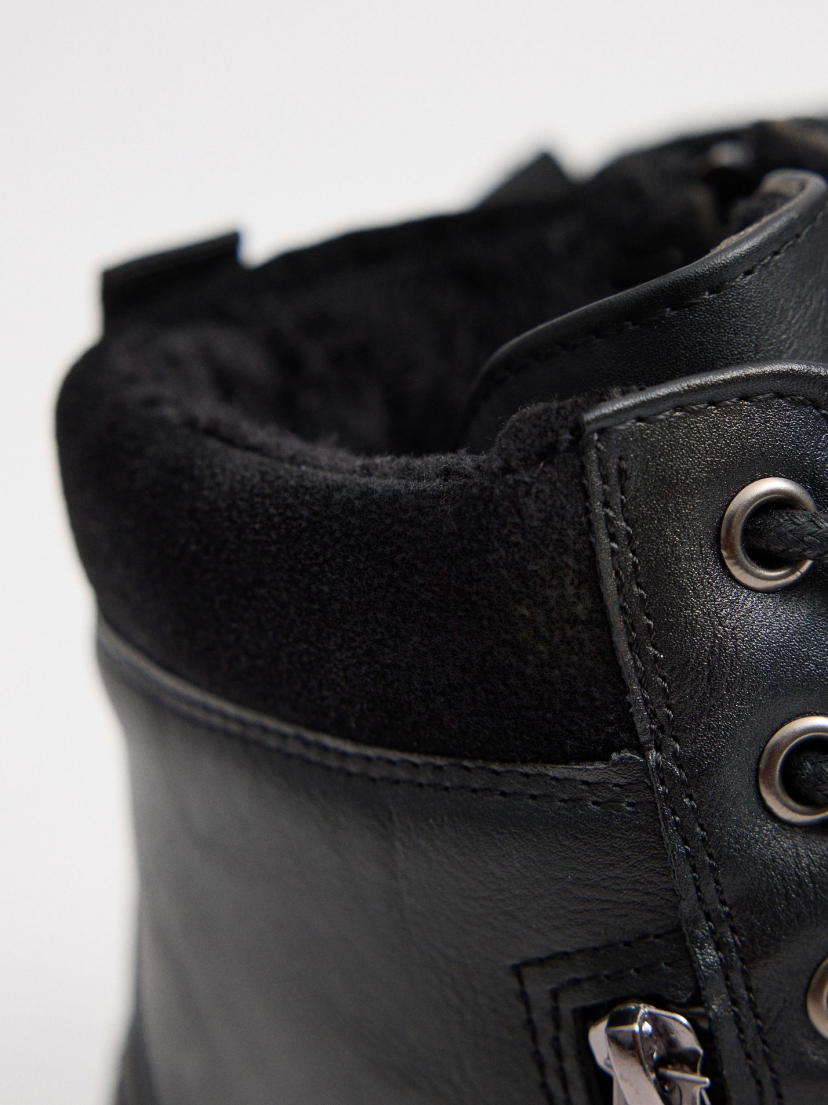 Black boot with zipper detail black detail view