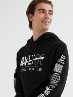 %Pto% Sudadera negra estampada negro