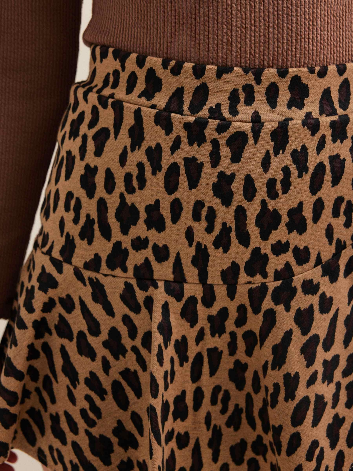  Leopard print skort cinnamon