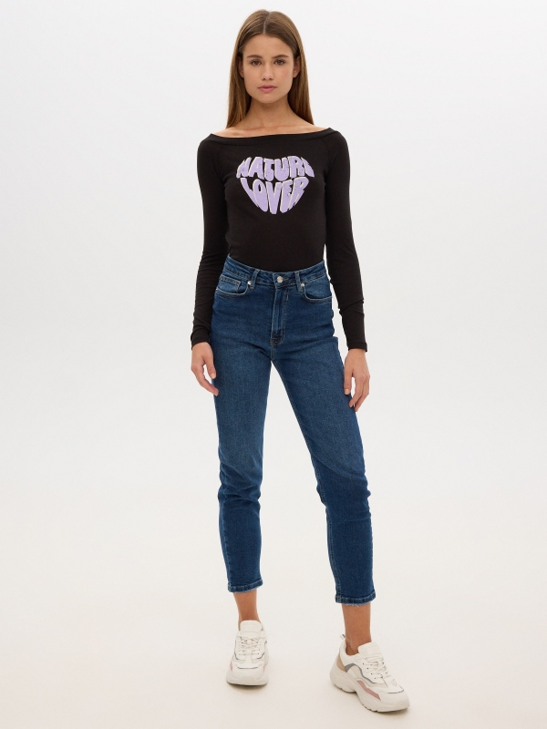 Camiseta Natural Lover negro vista general frontal