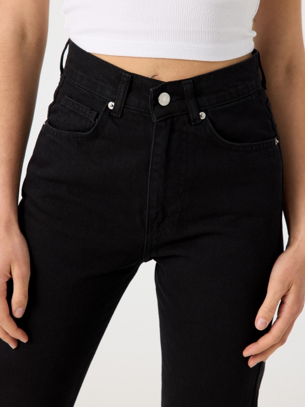 Jeans mom fit negro negro vista detalle