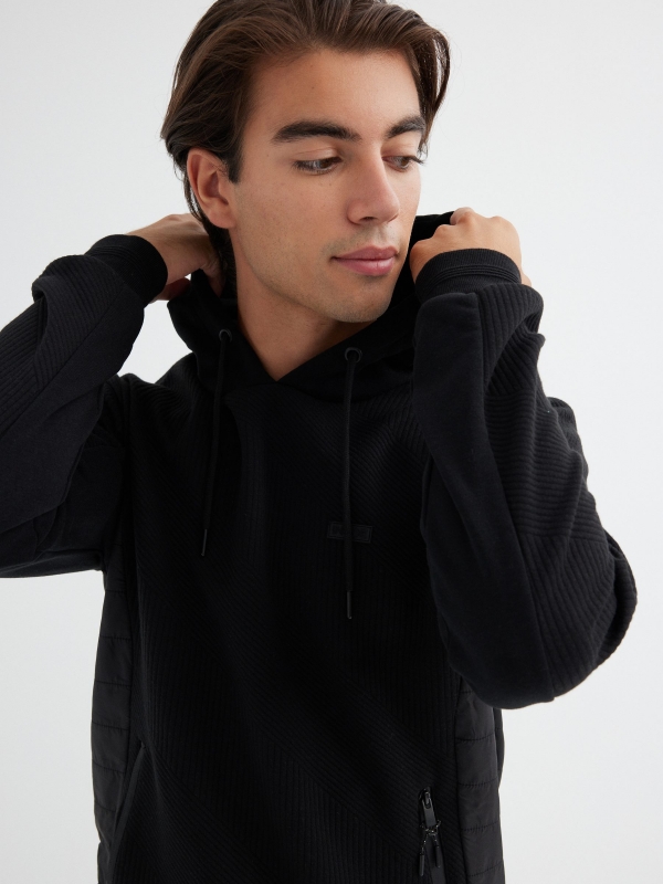  Hoodie combinada preto