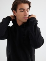 %Pto% Sudadera capucha combinada negro