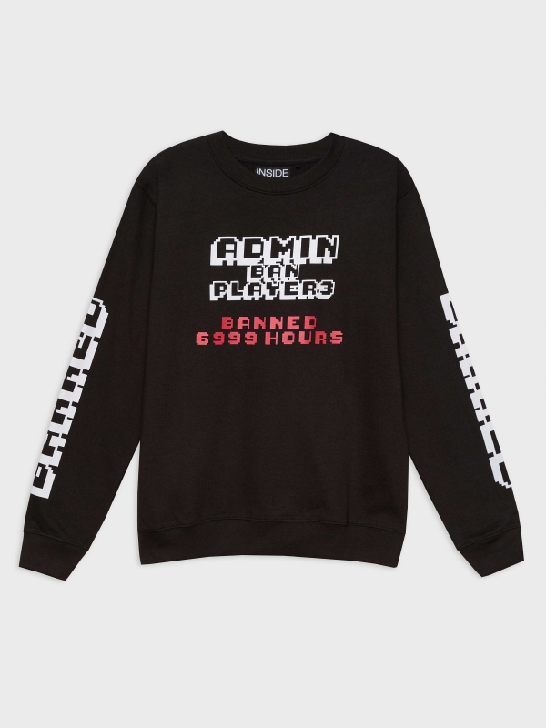  Sweatshirt de jogo impressa preto