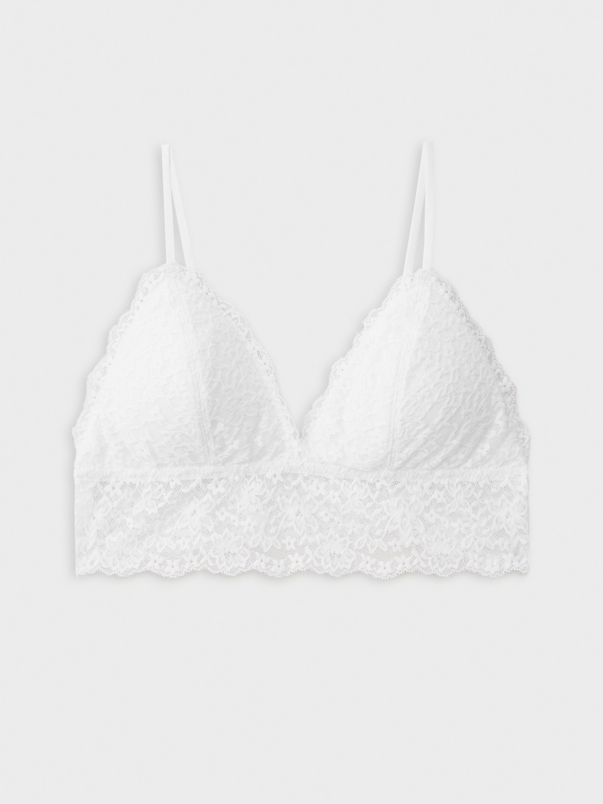 Sutiã bralette de renda branca branco