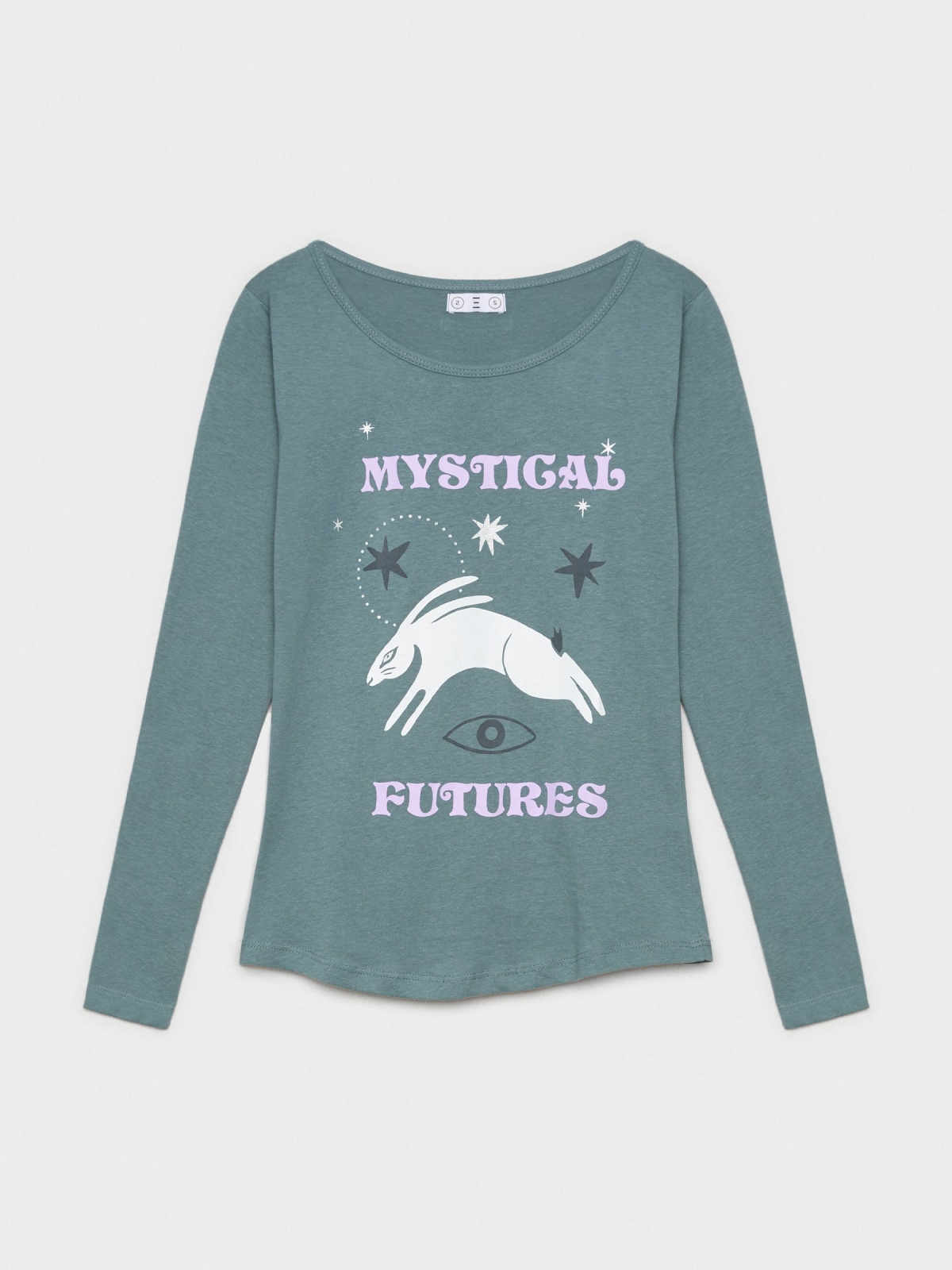  T-shirt com estampado cinza