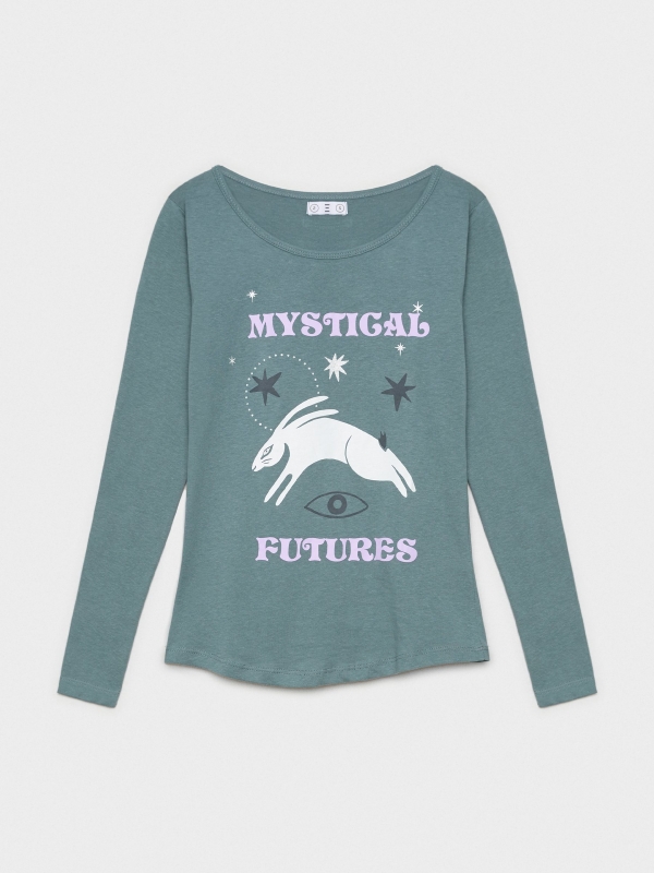  T-shirt com estampado cinza