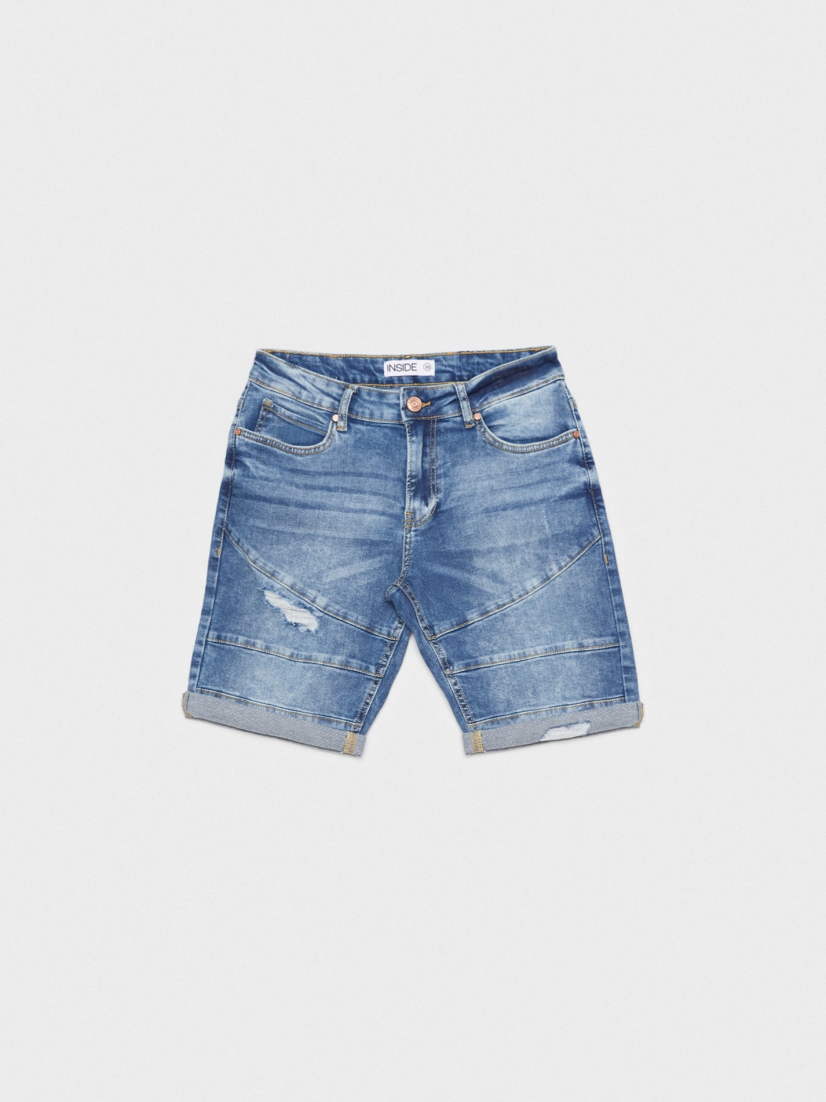  Washed blue denim Bermuda shorts blue