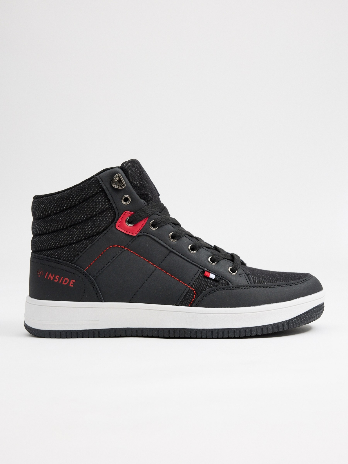 Bota deportiva denim combinada negro