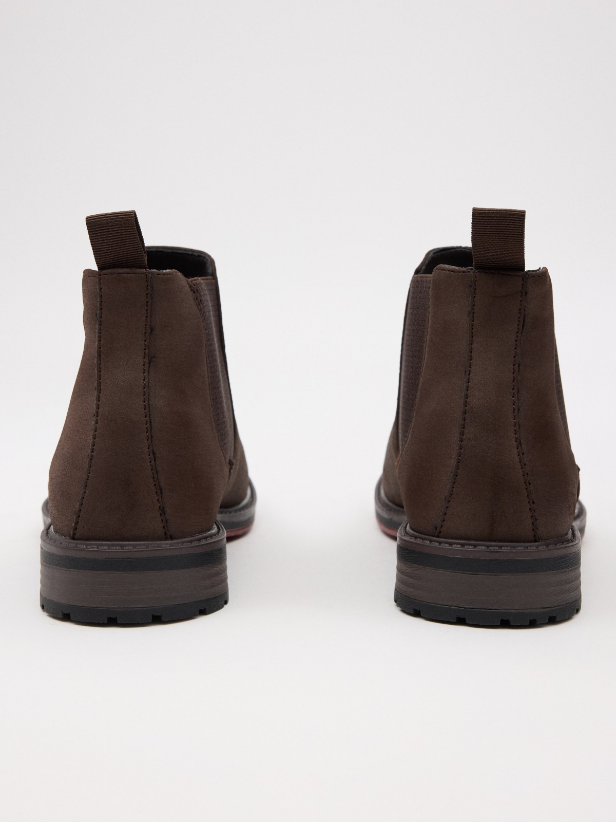 Classic ankle boots with elastic dark brown detail view