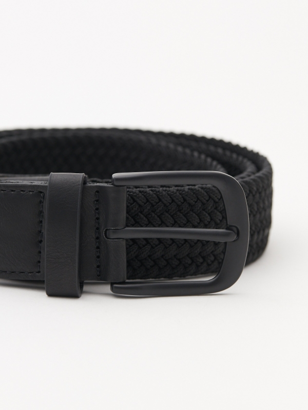 Elastic braided belt black vista enrollado