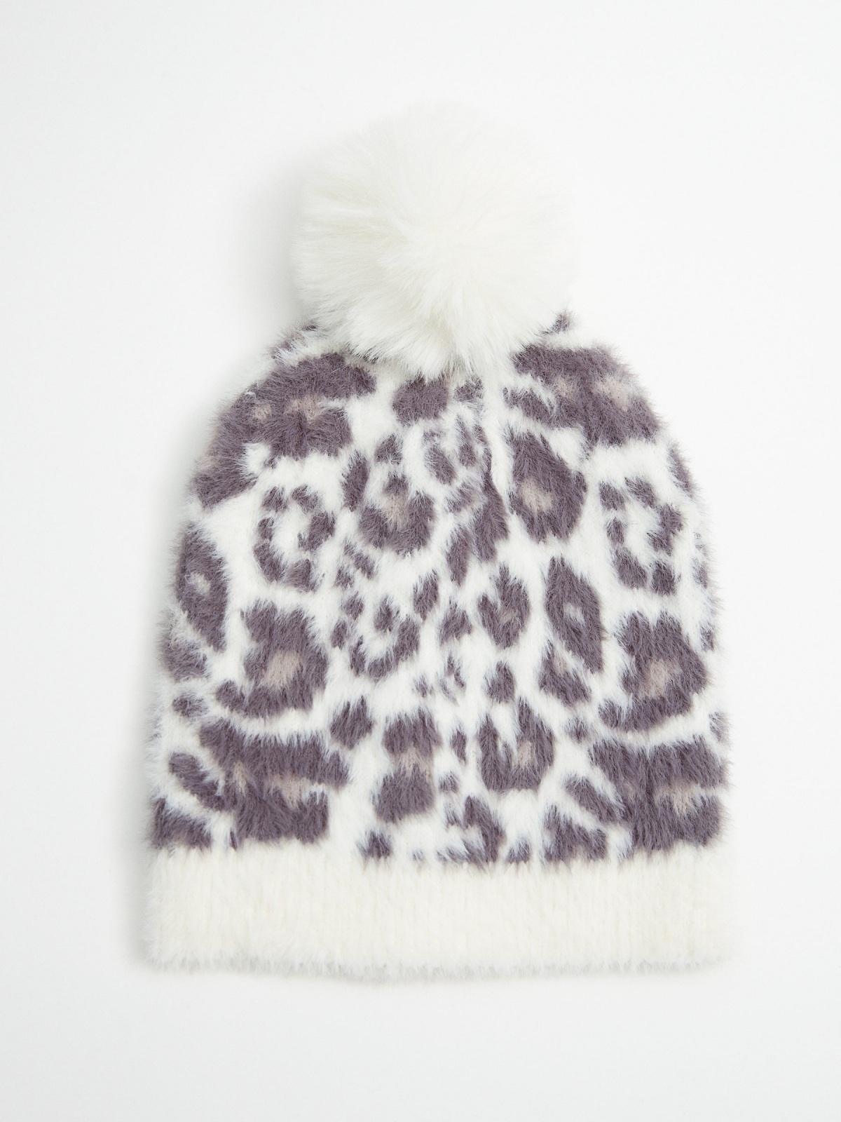 Gorro animal print blanco