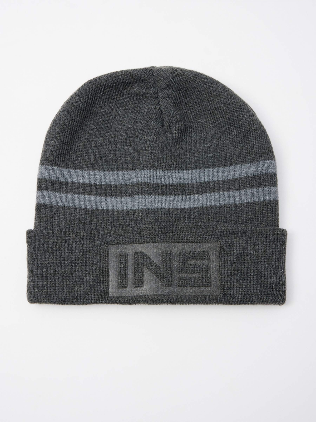 Gorro gris rayas plomo