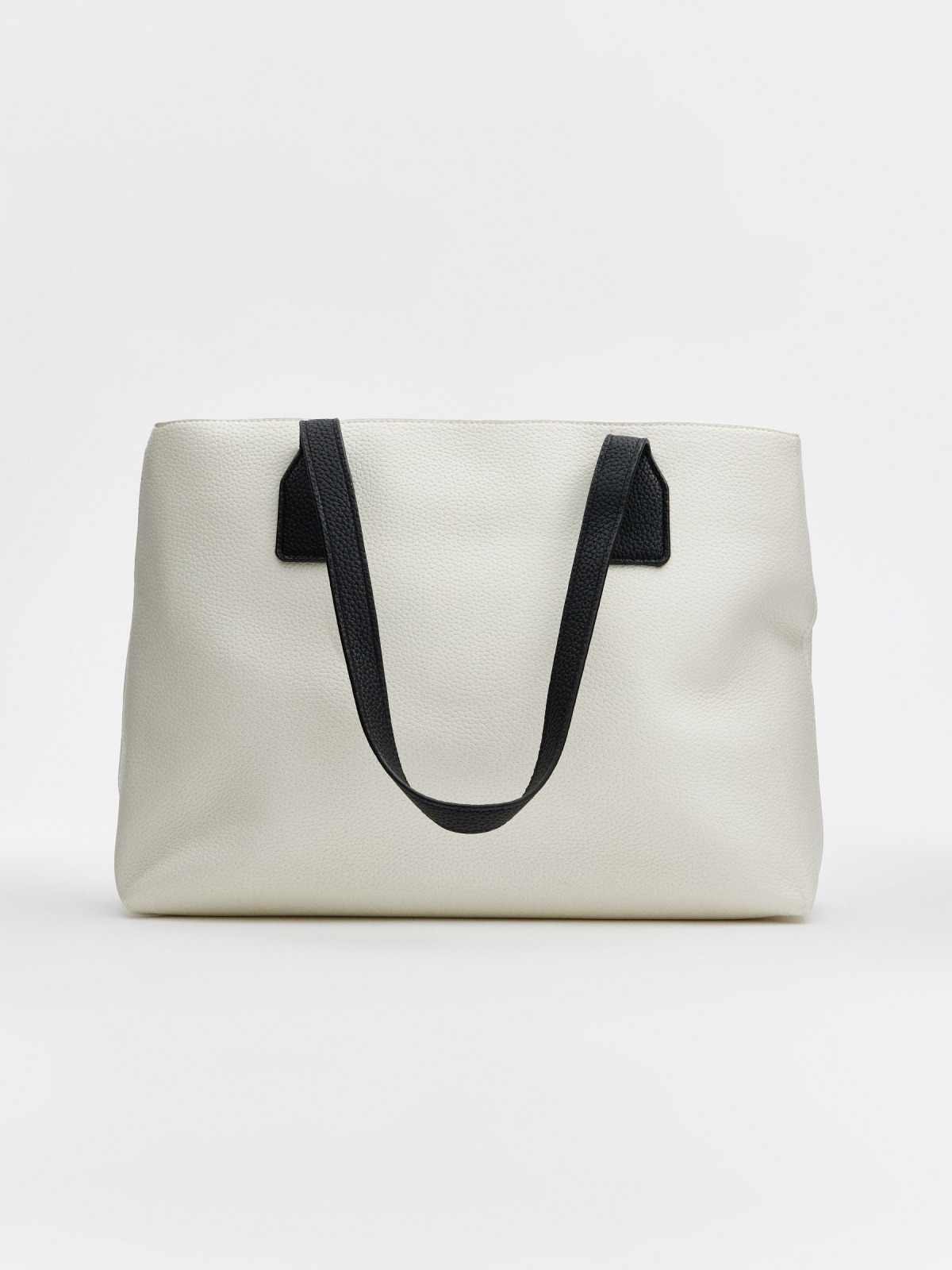 Bolso shopper blanco efecto piel blanco