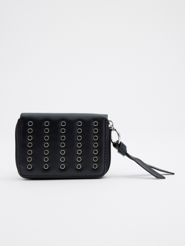 Studded leather effect purse