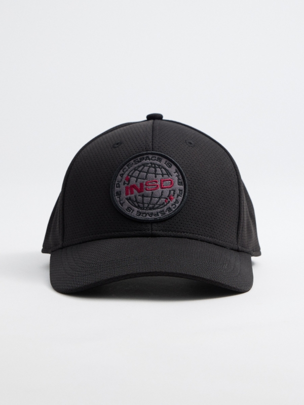 Gorra baseball logo bordado negro