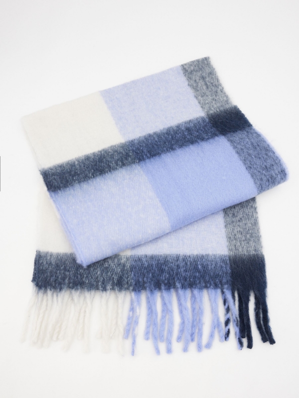 Oversized scarf in blue tones blue