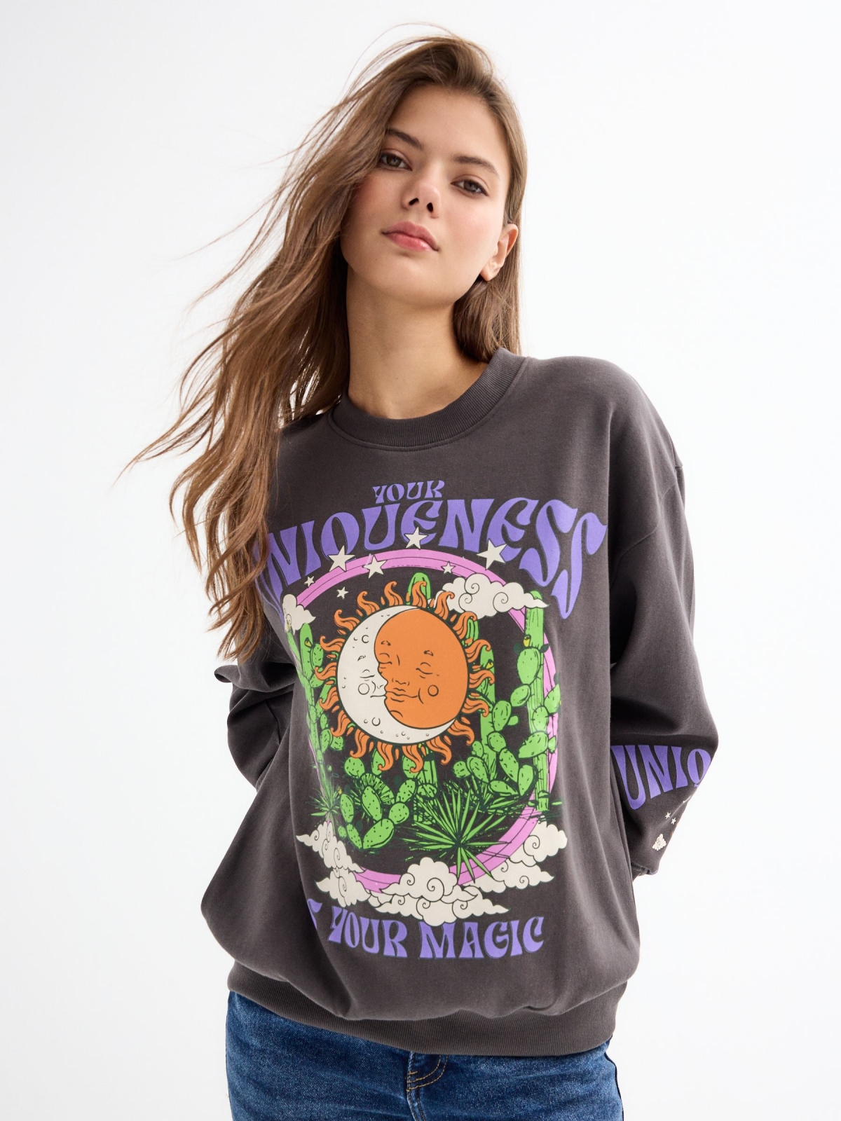 Uniqueness oversized sweatshirt