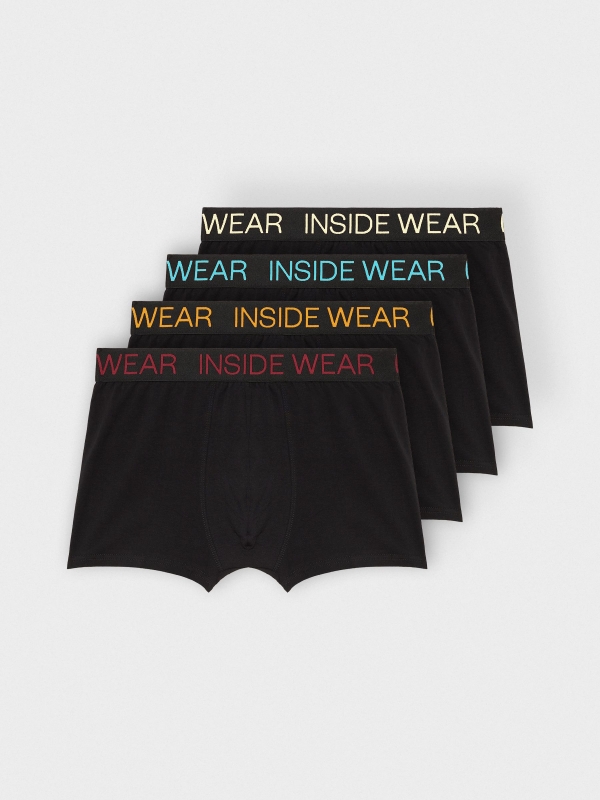 Pack 4 black boxers INS