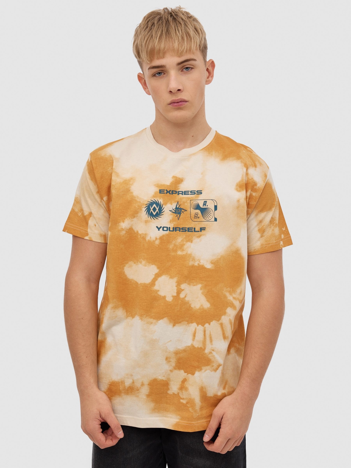 T-shirt TIE&DYE yourself areia vista meia frontal