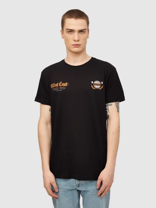 Camiseta Classic Racer negro vista media frontal