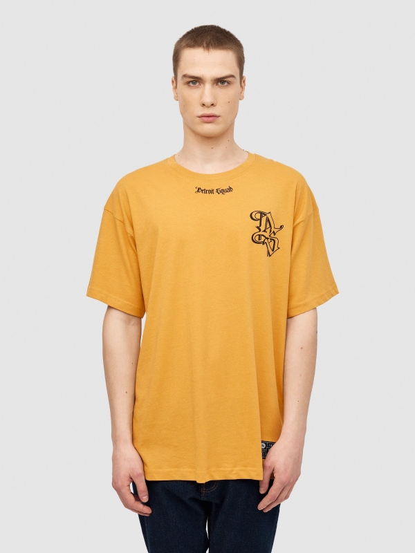 Detroit Squad t-shirt ochre middle front view