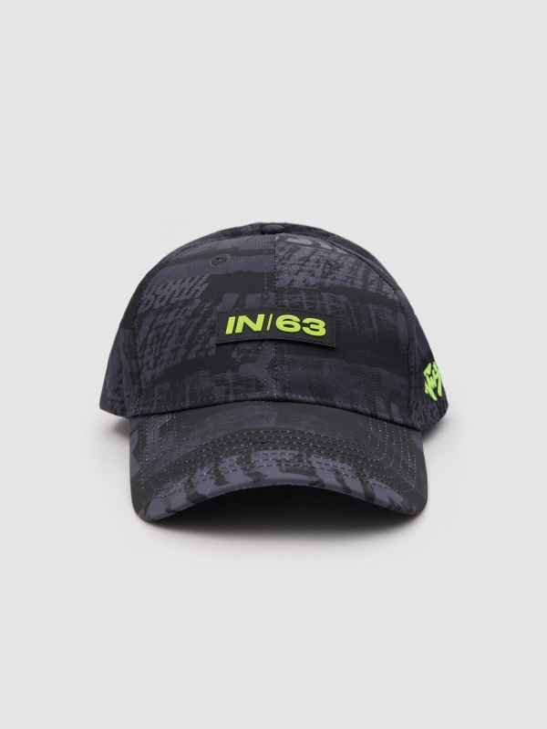 Textured text cap black